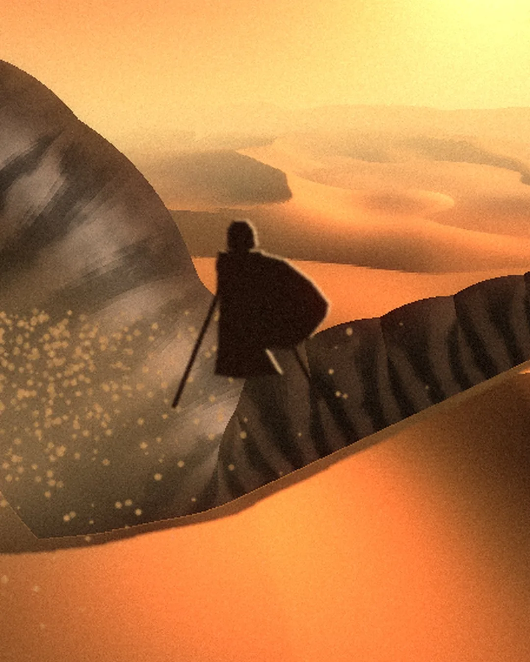 Paul's first ride on Shai-Hulud — close-up