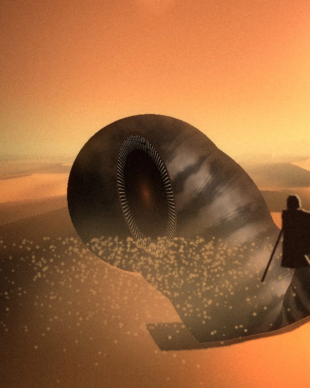 Paul's first ride on Shai-Hulud — detail
