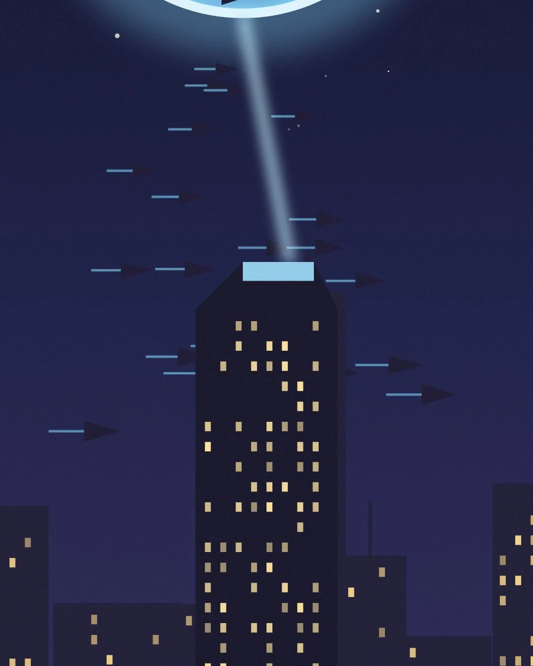 The portal opens over Manhattan — detail